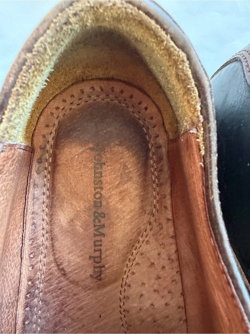 Johnston & Murphy Men’s 9M Brennan Spectator Saddle Shoes Brown Black Leather
